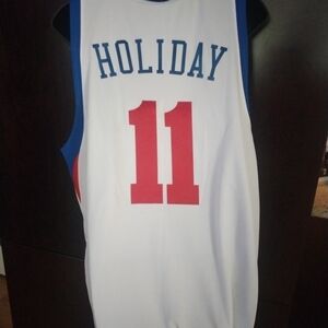 76ers SIXERS White Jersey JRUE HOLIDAY#11